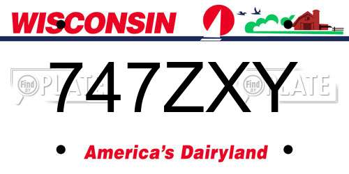 747ZXY Wisconsin License Plate