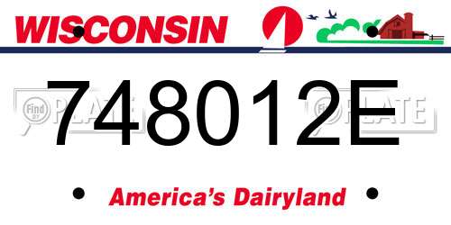 748012E Wisconsin License Plate