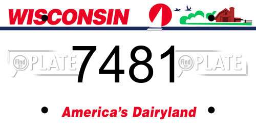 7481 Wisconsin License Plate