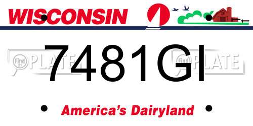 7481GI Wisconsin License Plate