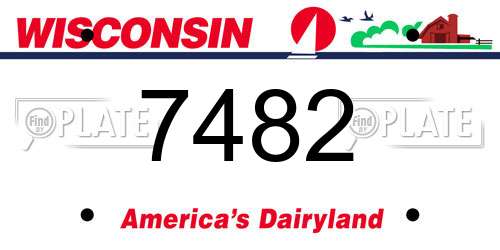 7482 Wisconsin License Plate