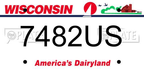 7482US Wisconsin License Plate