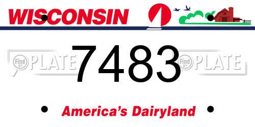 7483 Wisconsin License Plate