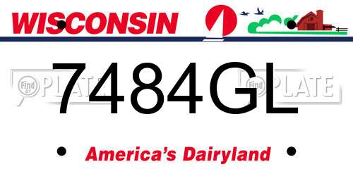 7484GL Wisconsin License Plate