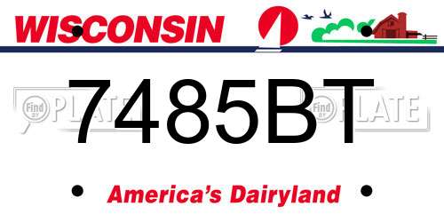 7485BT Wisconsin License Plate