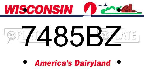 7485BZ Wisconsin License Plate