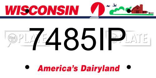 7485IP Wisconsin License Plate
