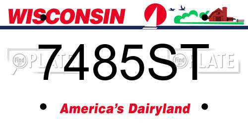 7485ST Wisconsin License Plate