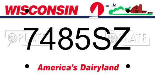 7485SZ Wisconsin License Plate