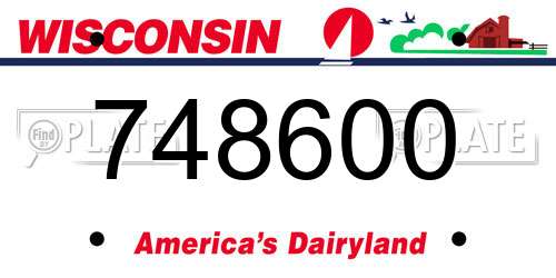 748600 Wisconsin License Plate
