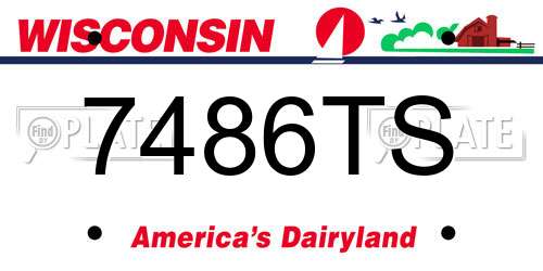 7486TS Wisconsin License Plate