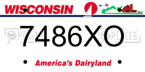 7486XO Wisconsin License Plate
