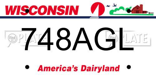 748AGL Wisconsin License Plate
