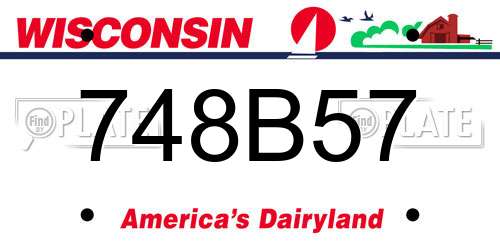748B57 Wisconsin License Plate