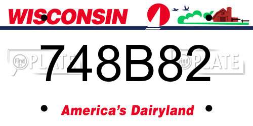 748B82 Wisconsin License Plate