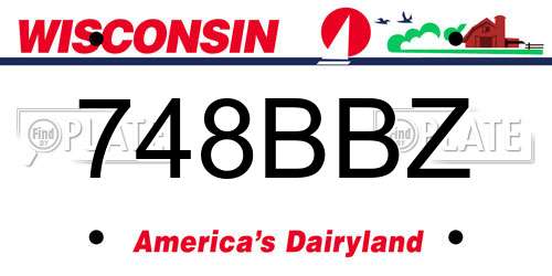 748BBZ Wisconsin License Plate