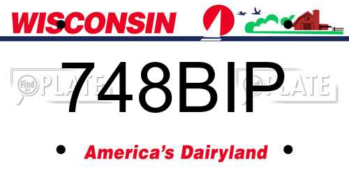 748BIP Wisconsin License Plate