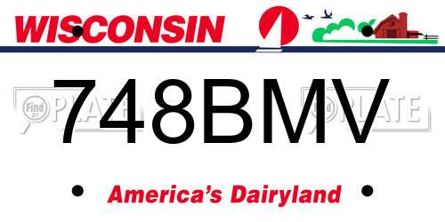 748BMV Wisconsin License Plate
