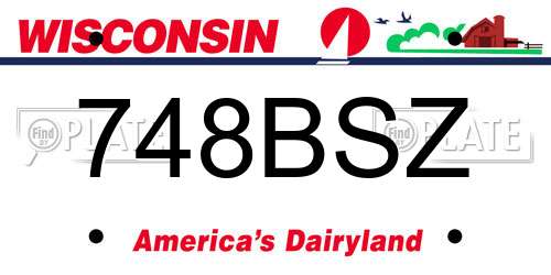 748BSZ Wisconsin License Plate