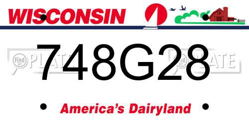 748G28 Wisconsin License Plate