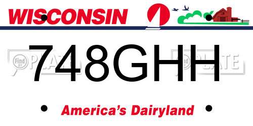 748GHH Wisconsin License Plate