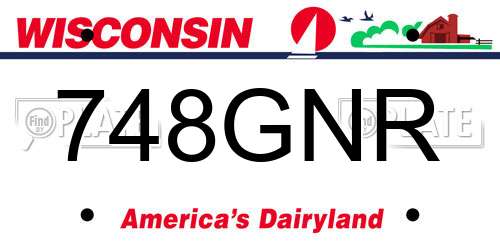 748GNR Wisconsin License Plate