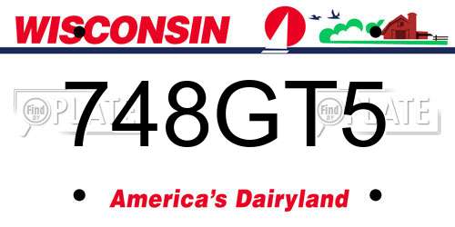 748GT5 Wisconsin License Plate