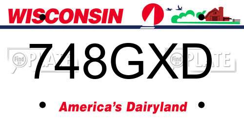 748GXD Wisconsin License Plate