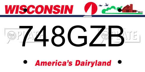 748GZB Wisconsin License Plate