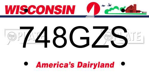 748GZS Wisconsin License Plate