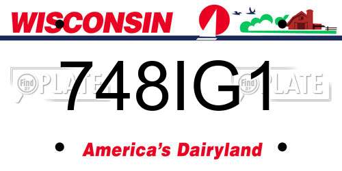 748IG1 Wisconsin License Plate