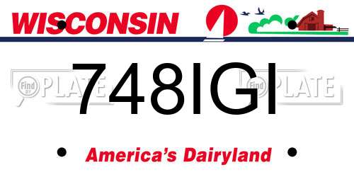 748IGI Wisconsin License Plate