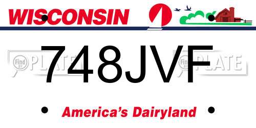 748JVF Wisconsin License Plate