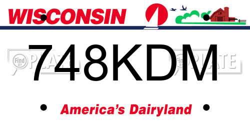 748KDM Wisconsin License Plate
