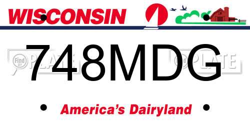 748MDG Wisconsin License Plate