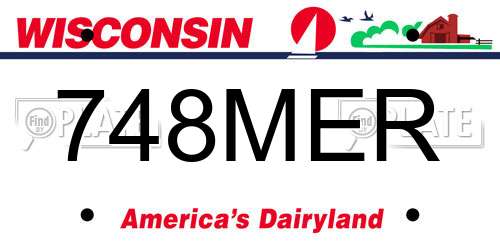 748MER Wisconsin License Plate