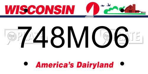 748MO6 Wisconsin License Plate