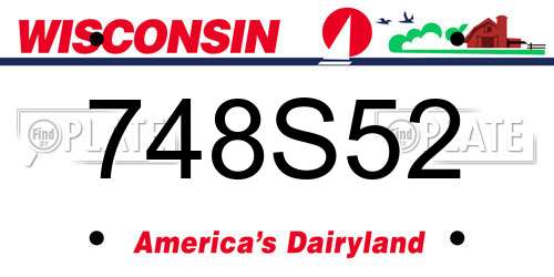748S52 Wisconsin License Plate