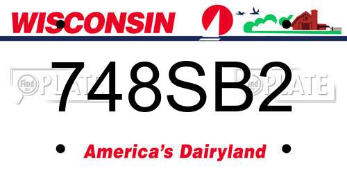 748SB2 Wisconsin License Plate