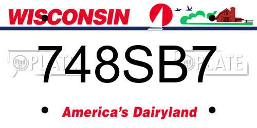 748SB7 Wisconsin License Plate