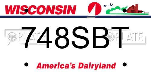 748SBT Wisconsin License Plate