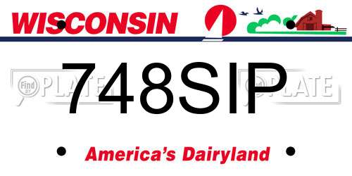 748SIP Wisconsin License Plate