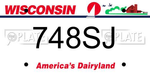 748SJ Wisconsin License Plate