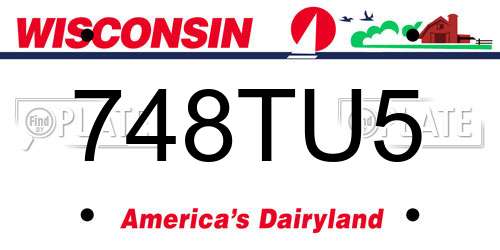 748TU5 Wisconsin License Plate