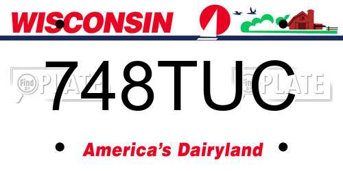 748TUC Wisconsin License Plate