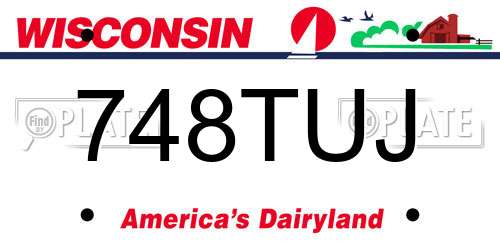 748TUJ Wisconsin License Plate