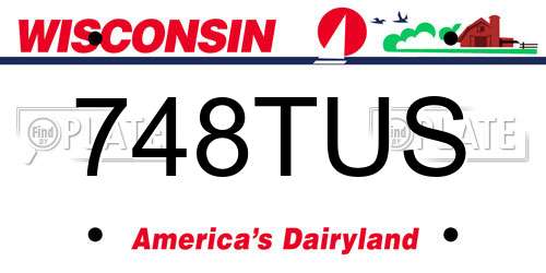 748TUS Wisconsin License Plate