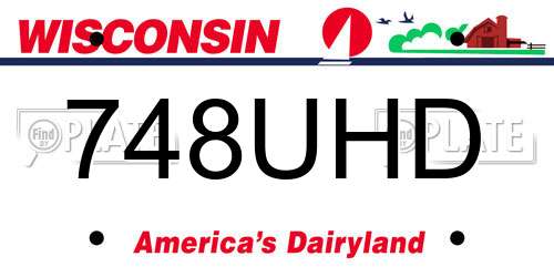 748UHD Wisconsin License Plate