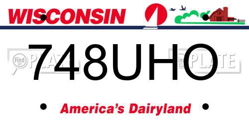 748UHO Wisconsin License Plate