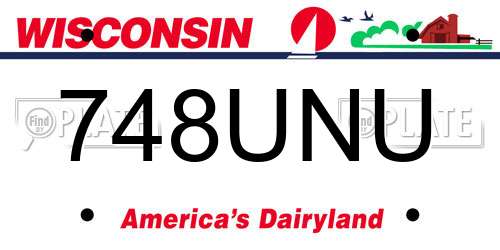 748UNU Wisconsin License Plate